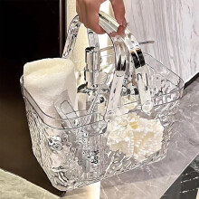 Panier de rangement transparent portatif pour salle de bain et