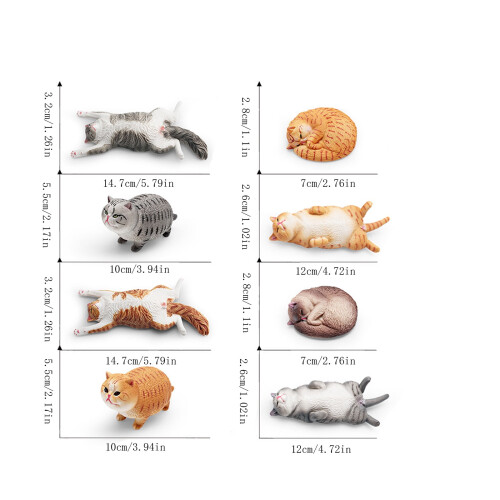 Múnla Cat Insamhalta – Dearadh Gearr-Ghruaig Chubby Codladh, 1