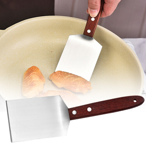 Teppanyaki-Spatel aus Edelstahl mit Holzgriff (1 Stück)