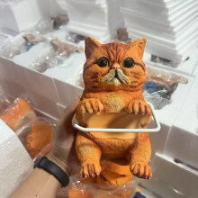Toalettpappershållare för katter i harts, orange, 9,618,314,4 cm