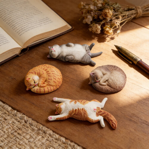 Múnla Cat Insamhalta – Dearadh Gearr-Ghruaig Chubby Codladh, 2