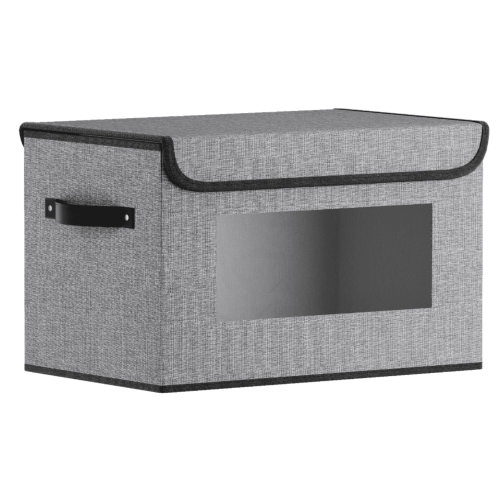 Cesto Organizador de Roupa de Cama Cinza 13x9,1x7,9 polegadas - Pacote com 1