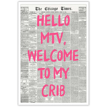 Retro MTV Hello-affisch på canvas, väggkonst, 70-talsestetik