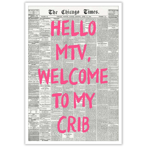 Ρετρό αφίσα MTV Welcome to My Crib – Καμβάς, Στυλ δεκαετίας '70