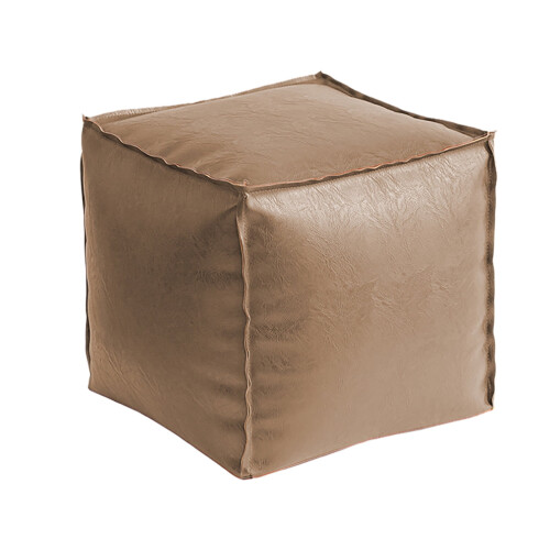 Faux Leather Ottoman Pouf – Waterproof Durable Indoor 1