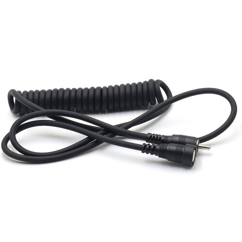 RCA-Stecker auf Buchse Spiralkabel, schwarz 2