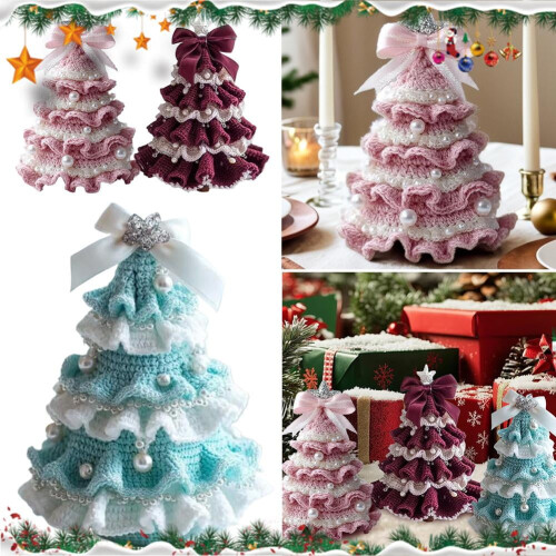 Christmas Tree Crochet Kit for Beginners – Step-by-Step Tutorial, All Tools Included, Birthday Gift – Compatible with Standard Hooks 1