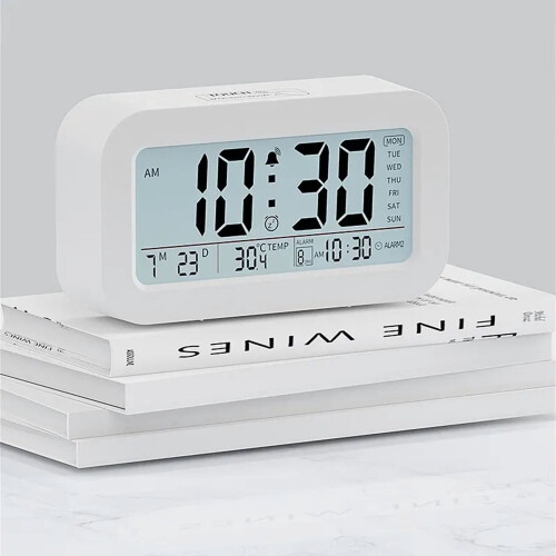 Sveglia LCD con retroilluminazione, visualizzazione di temperatura e data. 1