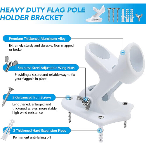 Support de mât de drapeau robuste en aluminium – 45/90 1