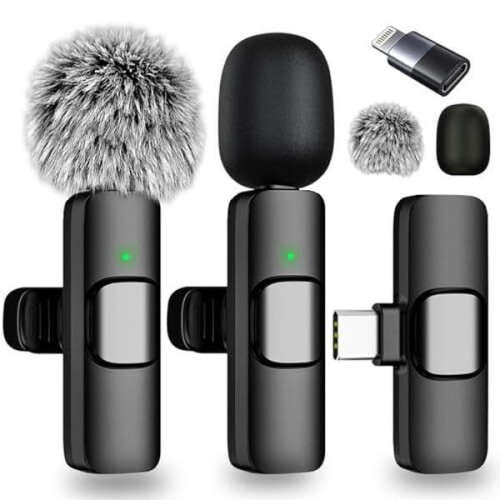 Professional USB-rechargeable wireless lapel mic, plug-and-play for video, teaching, interviews, podcasts; compatible with mini microfono minimic c 1