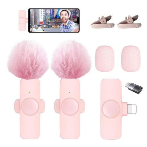 Professional USB-rechargeable wireless lapel mic, plug-and-play for video, teaching, interviews, podcasts; compatible with mini microfono minimic c 2