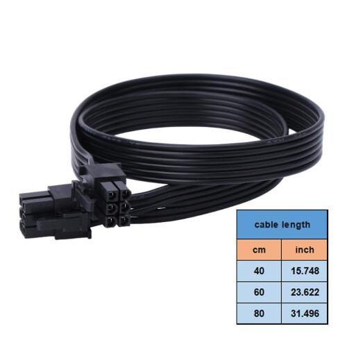 PCIe 6-Pin Stecker-zu-Stecker-Flachstromkabel 40/60/80/90 cm 2