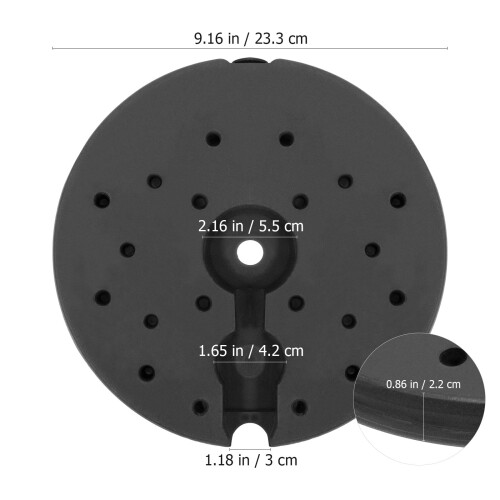 Heavy Duty Cast Plastic Lamp Base Weight for Floor Lamp Stand Black Stable Secure Replacement 1