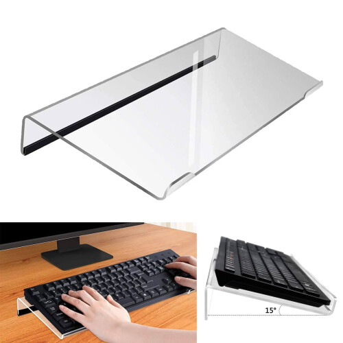 Support de clavier ergonomique inclinable en acrylique transparent (1 pièce) 1