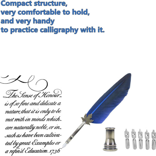 Σετ στυλό Map Creative Pen Gift Crown Feather, στυλό εμβάπτισης με κεφαλή, 5 ανταλλακτικές 2