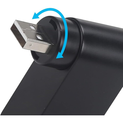Hub USB giratório 4 em 1 com divisor para laptop, notebook e PC – Compatível com dispositivos USB-A 1