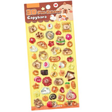 Embossed Animal Decorative Sticker For Kids Art Craft-kapibala