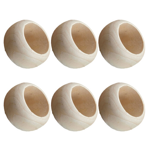 6 Stück Taschentuchhalter, Taschentuchringe,-Holzfarbe