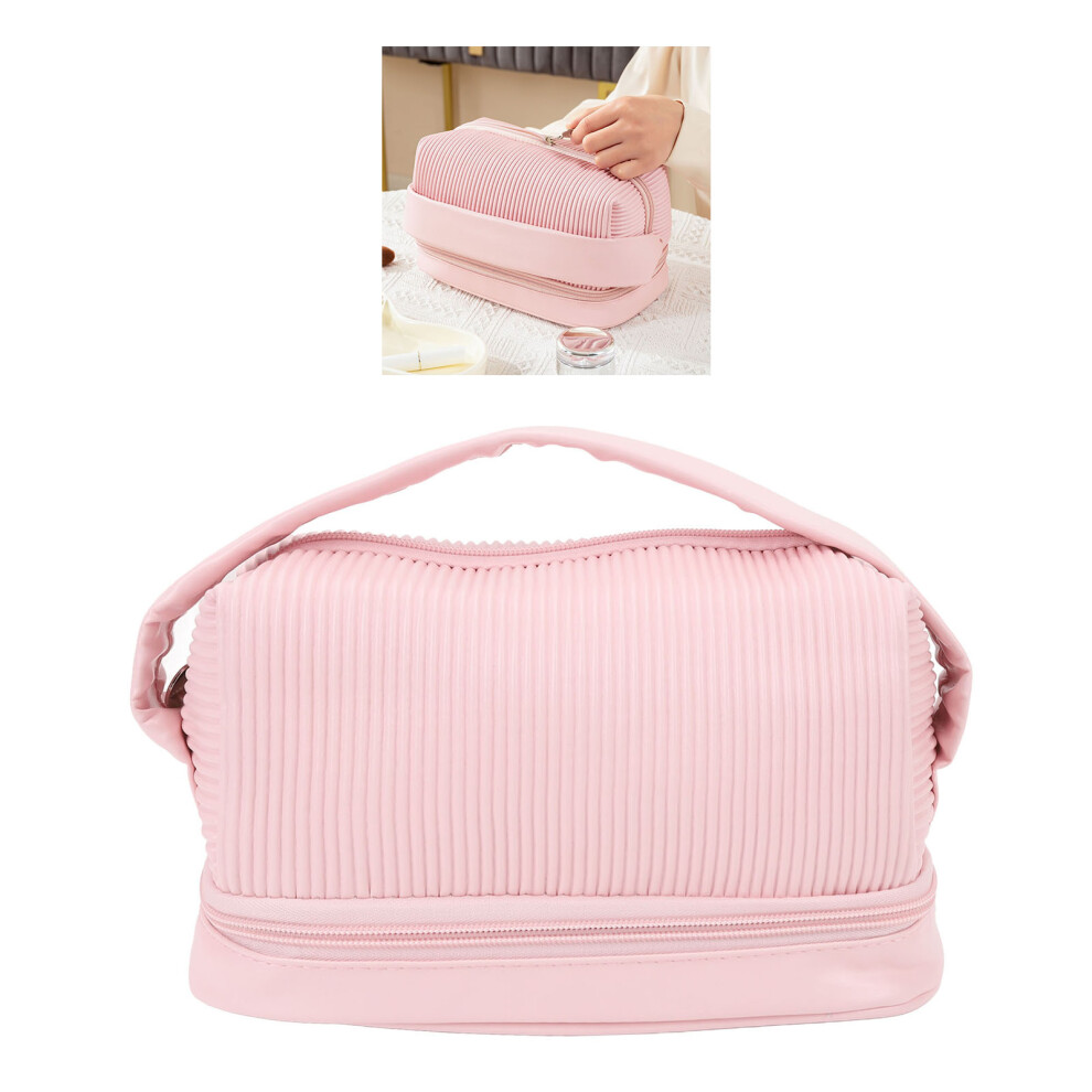 PU Leather Double Layer Cosmetic Case