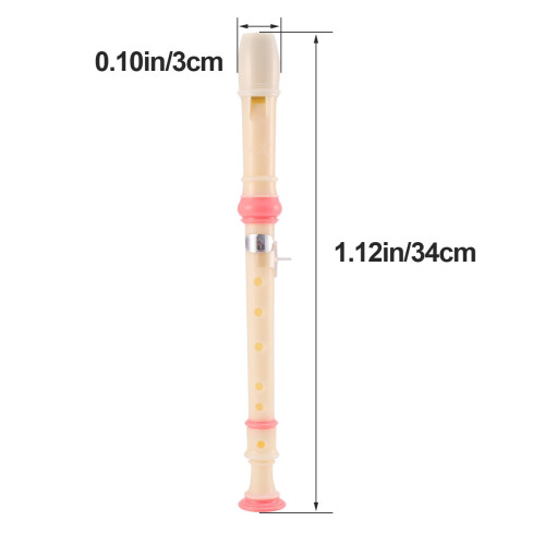 Playing Wind Instruments Flute 6-Hole Design ABS Pink for Students Gift Giving 1Set 1