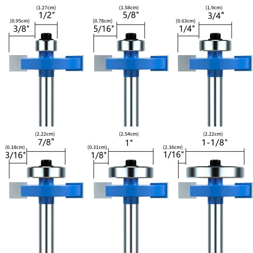 Pack of 7 Complete Carbides Router Bit Collection Stable 2