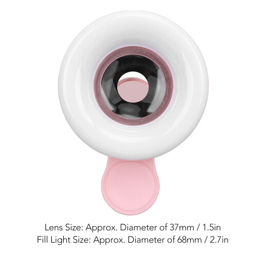 15X Macro Lens with LED Flash & Fill Light Pink for Smartphone 1