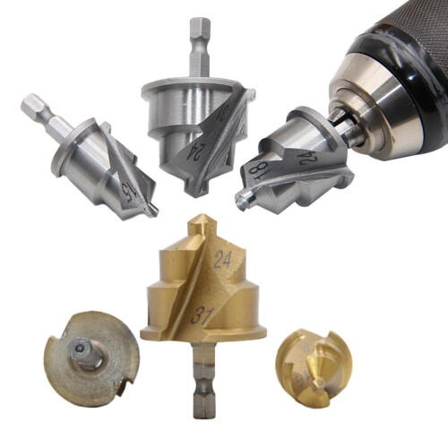 Pack of 3 Helical Drill Bits Hex Shank for Water Pipe-Silver 2