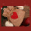 Red Standing Snowman Decor with Linen Hat 15 inch 5