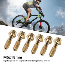 6Pcs Gold M5x18mm Mountain Bike Stem Bolts