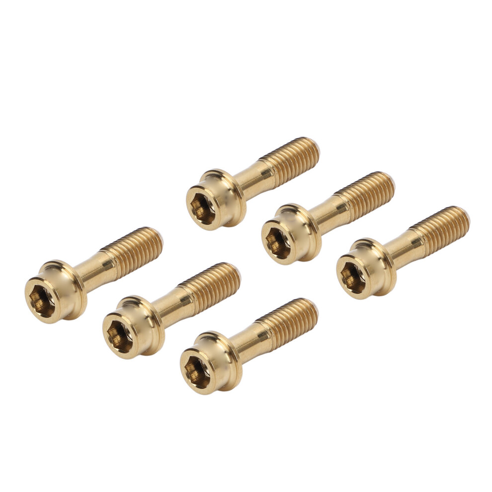 6Pcs M5x18mm Gold Bike Fixed Stem Bolts For Mountain & Road Bikes 8321384454046