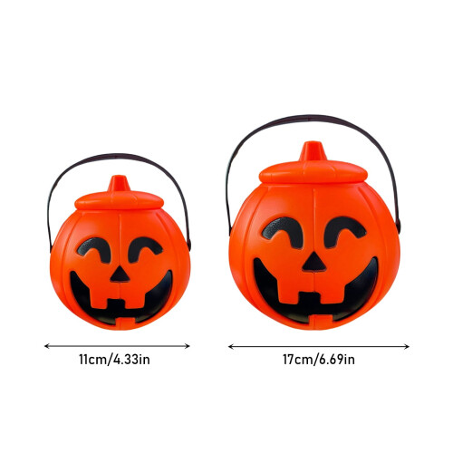 Halloween pumpkin candy bucket with handle 1 piece 1