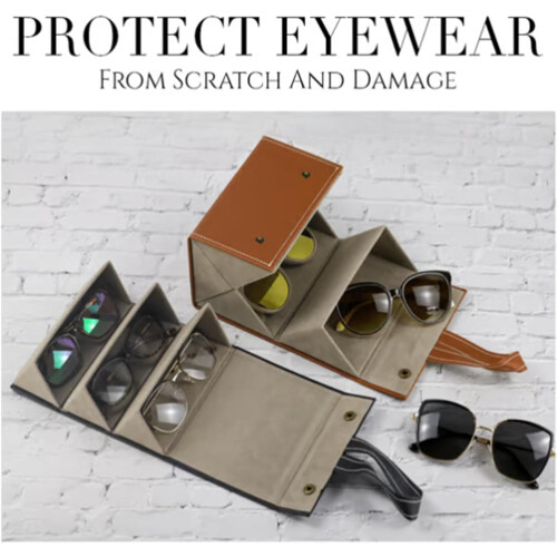 Concerning Multipack Glasses Case, Multiple Glasses Storage Case, Leather Multi-Layer Glasses Box, Foldable Eyeglasses Case 1