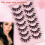 7Pairs Fluffy False Eyelashes Wispy Lashes 3D Volume Strip Lashes R6T2 7