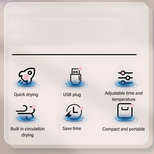 Asciugapennelli per trucco, 12 pezzi, USB 10 W, ABS e silicone 2