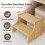 Levede Bamboo Step Stool with Handle Shelf Footstool Bathroom Kitchen Bed 220Lbs 2