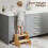 Levede Bamboo Step Stool with Handle Shelf Footstool Bathroom Kitchen Bed 220Lbs 3