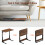 C-Shaped Folding End Table 24 Inch Rustic Brown 3