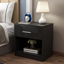 Black High Gloss Bedside Table