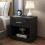 Comfy Living Black High Gloss Bedside Table 1
