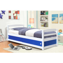 (Blue, With Tanya Mattress) 3ft Kids Storage Bed in Blue or Pink