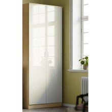 Oak/Cream High Gloss 2 Door Wardrobe