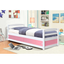 (Pink, No Mattress) 3ft Kids Storage Bed in Blue or Pink