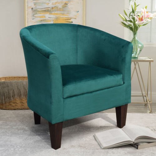 Comfy Living (Green) Brushed Velvet Tub Chair
