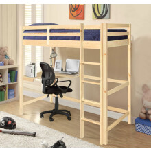(Natural, With Kerri Mattress) 3ft High Sleeper With Corner Desk in Grey, Natural or White