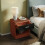 Comfy Living Walnut/Black High Gloss Bedside Table 1