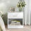 Comfy Living White High Gloss Bedside Table 1