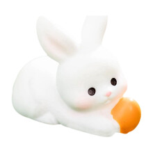 2 Mini Easter Bunny Figurines, Resin, White