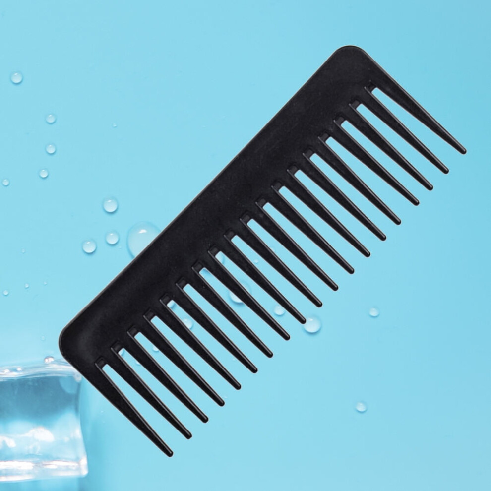 Hairdressing Comb Black Plastic Smooth Tines 1 Piece