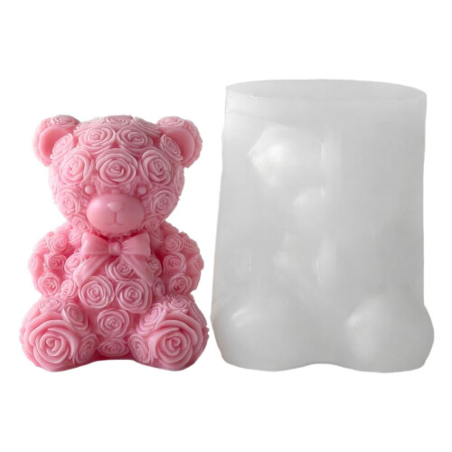 3D Rosenbjörn Silikonljusform – DIY Aromaterapi &