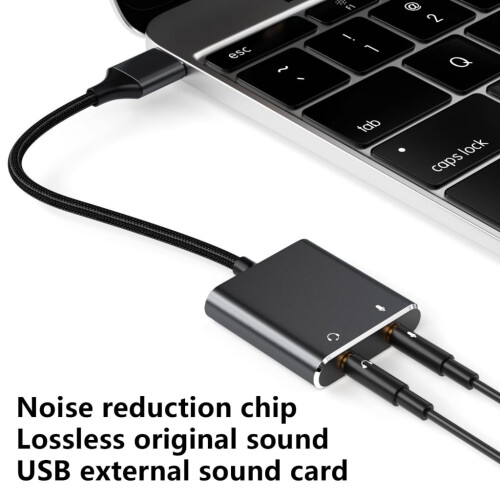Προσαρμογέας ήχου USB Εξωτερική κάρτα ήχου για υπολογιστή και φορητό υπολογιστή 1